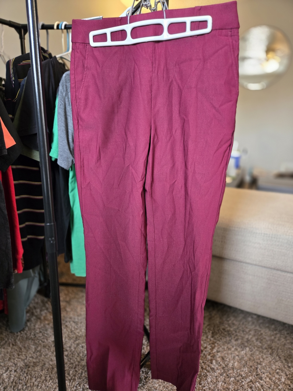Rafaella Burgundy Straight-Leg Trousers